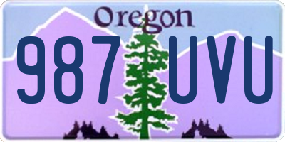 OR license plate 987UVU
