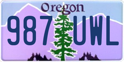 OR license plate 987UWL