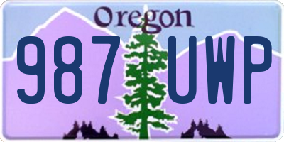 OR license plate 987UWP