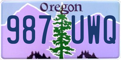 OR license plate 987UWQ