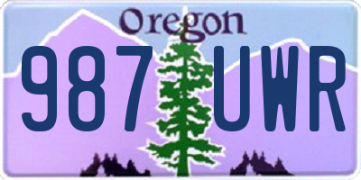 OR license plate 987UWR