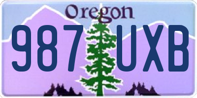OR license plate 987UXB