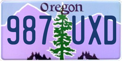 OR license plate 987UXD