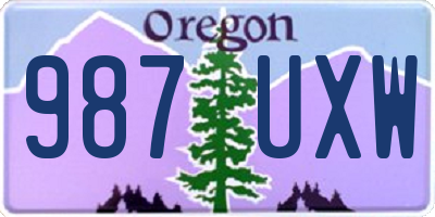 OR license plate 987UXW