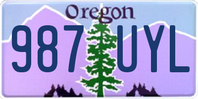 OR license plate 987UYL