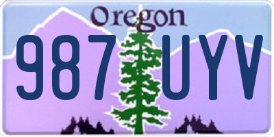 OR license plate 987UYV