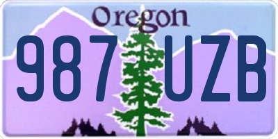 OR license plate 987UZB