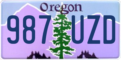 OR license plate 987UZD