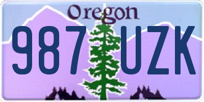 OR license plate 987UZK