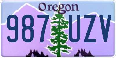 OR license plate 987UZV