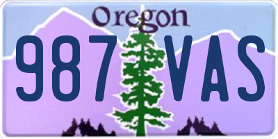 OR license plate 987VAS