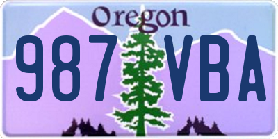 OR license plate 987VBA