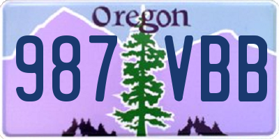 OR license plate 987VBB