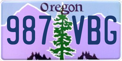 OR license plate 987VBG