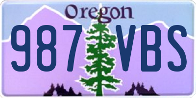 OR license plate 987VBS