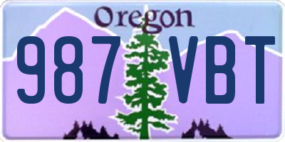 OR license plate 987VBT