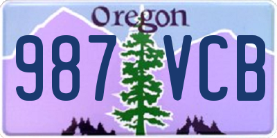 OR license plate 987VCB