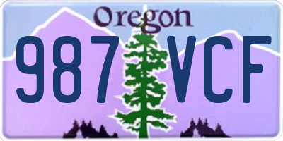 OR license plate 987VCF
