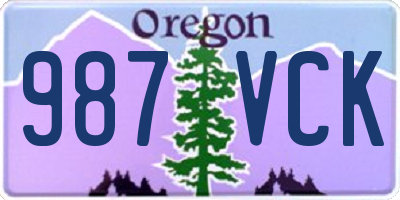 OR license plate 987VCK
