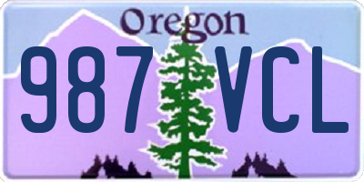 OR license plate 987VCL