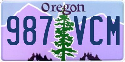 OR license plate 987VCM