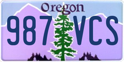 OR license plate 987VCS