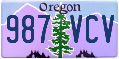 OR license plate 987VCV