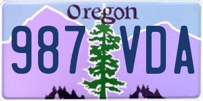 OR license plate 987VDA