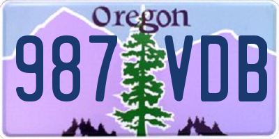 OR license plate 987VDB