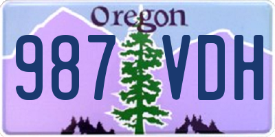OR license plate 987VDH