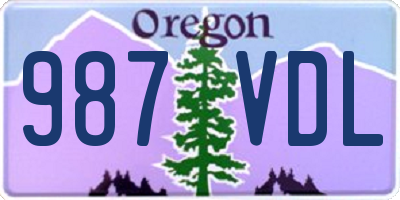 OR license plate 987VDL
