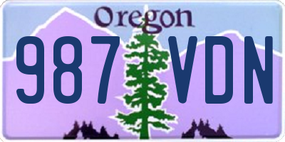 OR license plate 987VDN