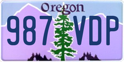 OR license plate 987VDP