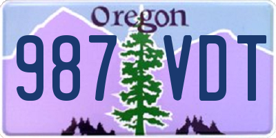 OR license plate 987VDT