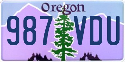 OR license plate 987VDU