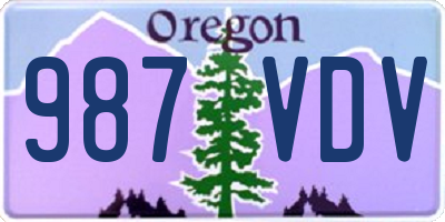 OR license plate 987VDV