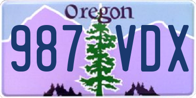 OR license plate 987VDX