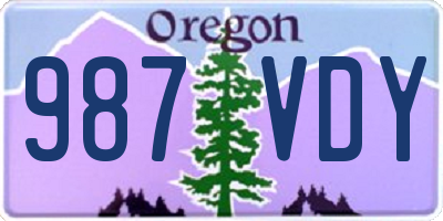 OR license plate 987VDY
