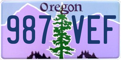 OR license plate 987VEF