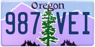 OR license plate 987VEI