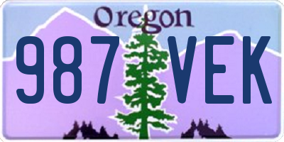 OR license plate 987VEK