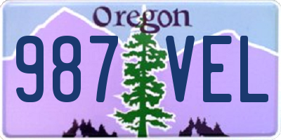 OR license plate 987VEL