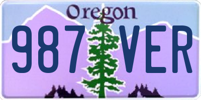 OR license plate 987VER