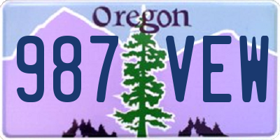 OR license plate 987VEW