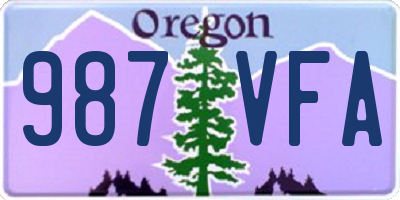 OR license plate 987VFA