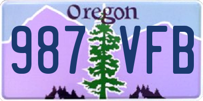 OR license plate 987VFB