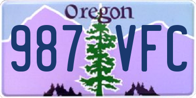 OR license plate 987VFC