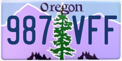 OR license plate 987VFF