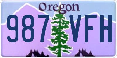 OR license plate 987VFH