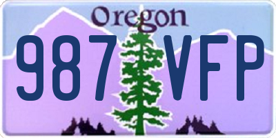 OR license plate 987VFP
